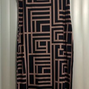 Geometric Black and Brown Dress